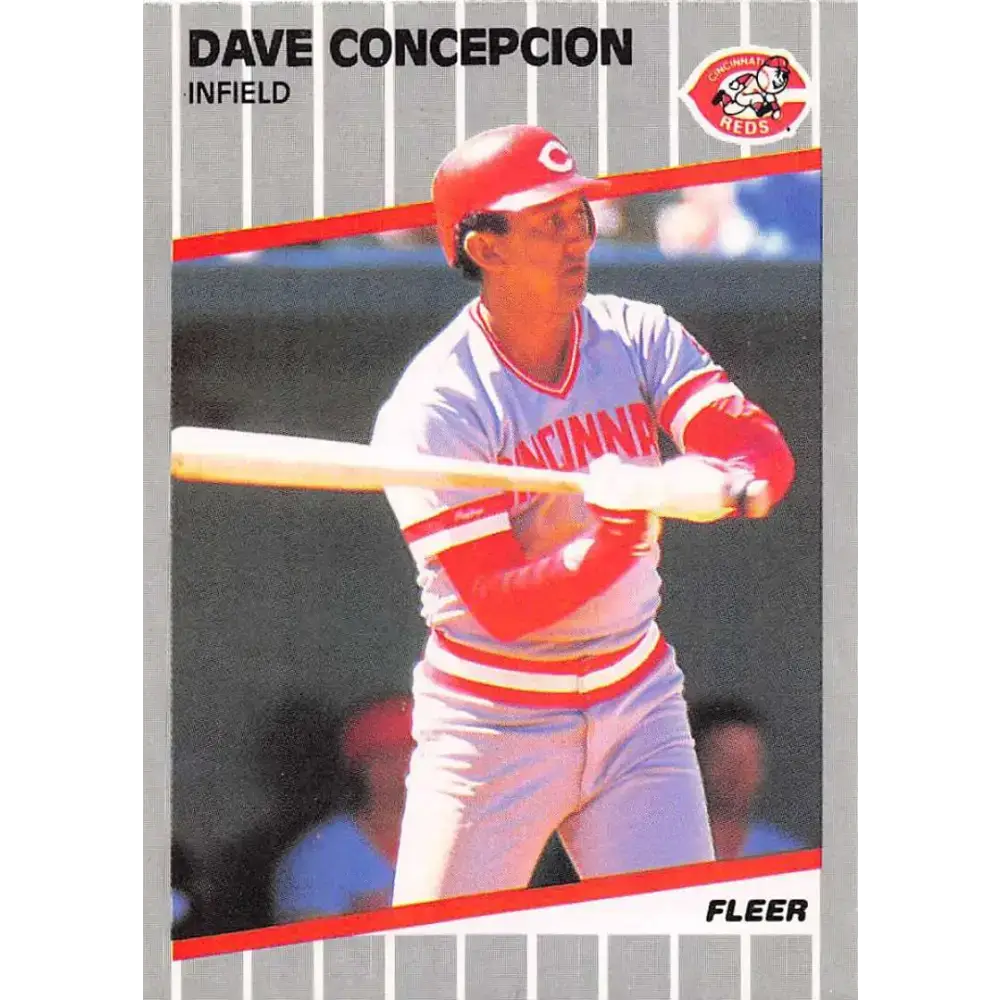 1989 Fleer #156 Dave Concepcion EX Excellent Cincinnati Reds Baseball Card - Baseball Card Single