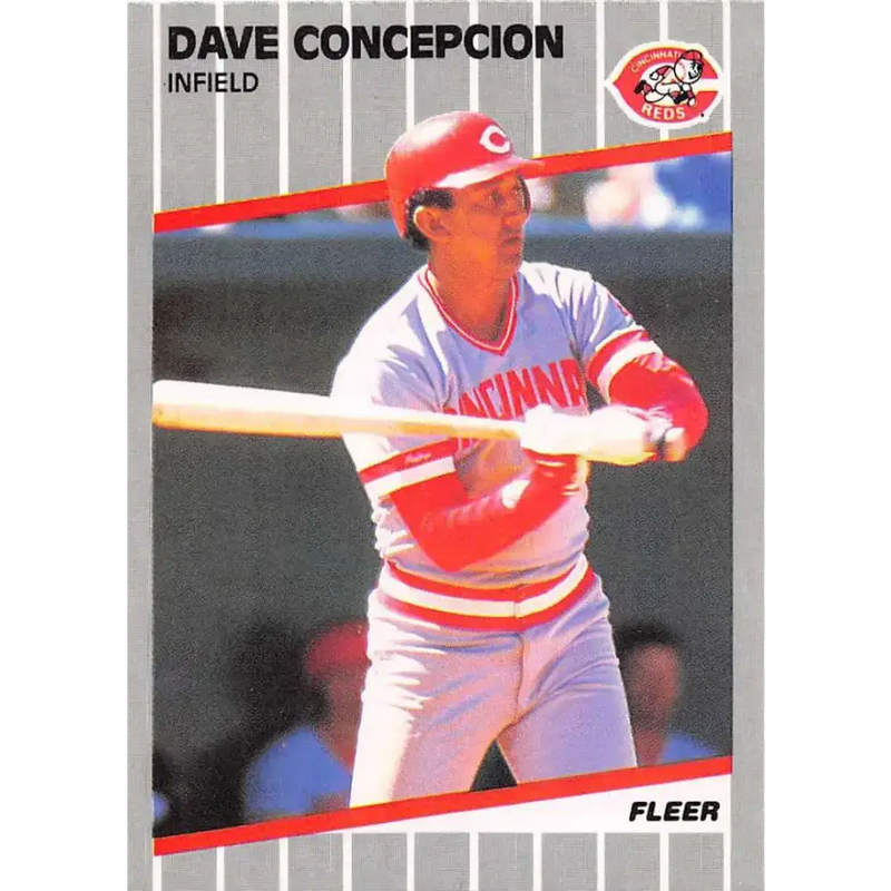 1989 Fleer #156 Dave Concepcion EX Excellent Cincinnati Reds Baseball Card - Baseball Card Single