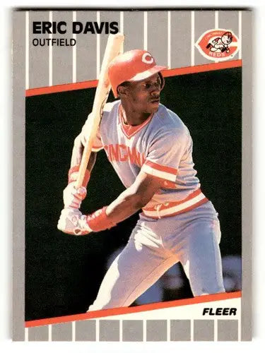 Eric Davis Cincinnati Reds baseball card from 1989 Fleer NM Near Mint ID 54330