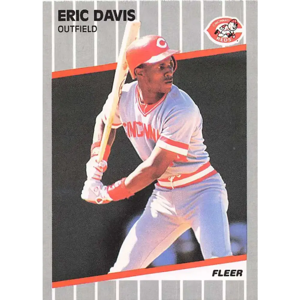 1989 Fleer #158 Eric Davis EX Excellent Cincinnati Reds Baseball Card - Baseball Card Single