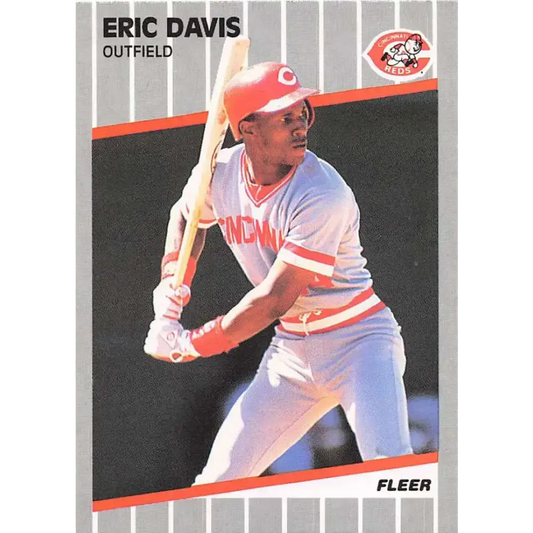 1989 Fleer #158 Eric Davis EX Excellent Cincinnati Reds Baseball Card - Baseball Card Single