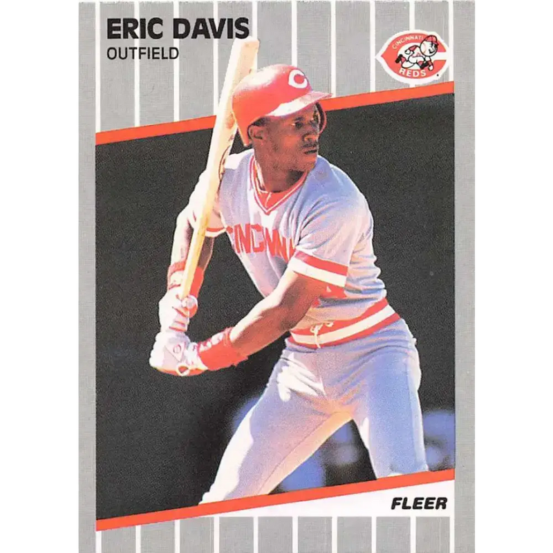 1989 Fleer #158 Eric Davis EX Excellent Cincinnati Reds Baseball Card - Baseball Card Single