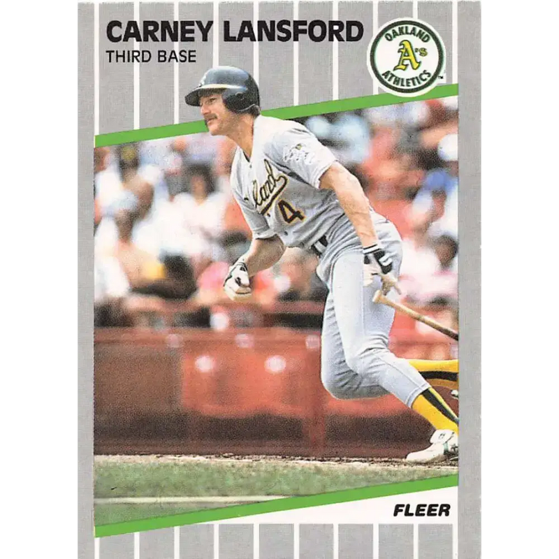 1989 Fleer #16 Carney Lansford EX Excellent Oakland Athletics Baseball Card - Baseball Card Single