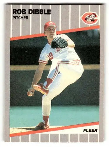 Original gloss Rob Dibble Cincinnati Reds baseball card from 1989 Fleer product