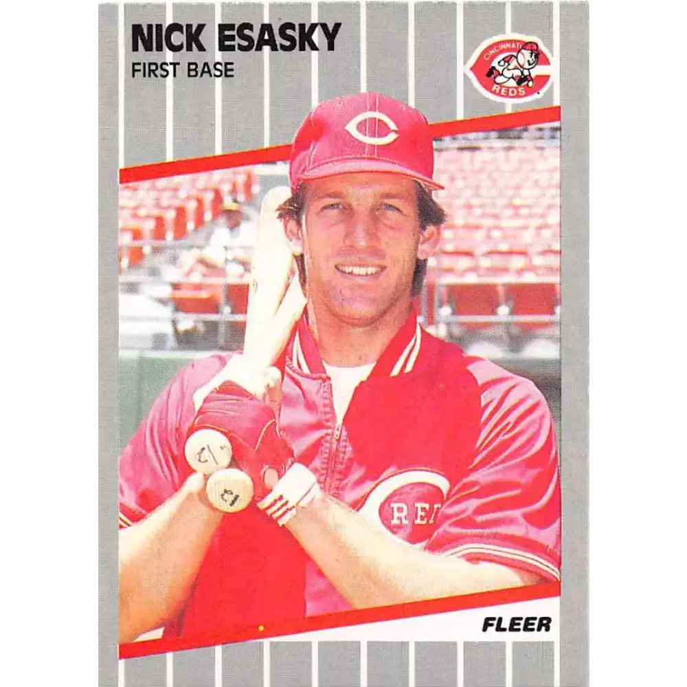 1989 Fleer #161 Nick Esasky EX Excellent Cincinnati Reds Baseball Card - Baseball Card Single