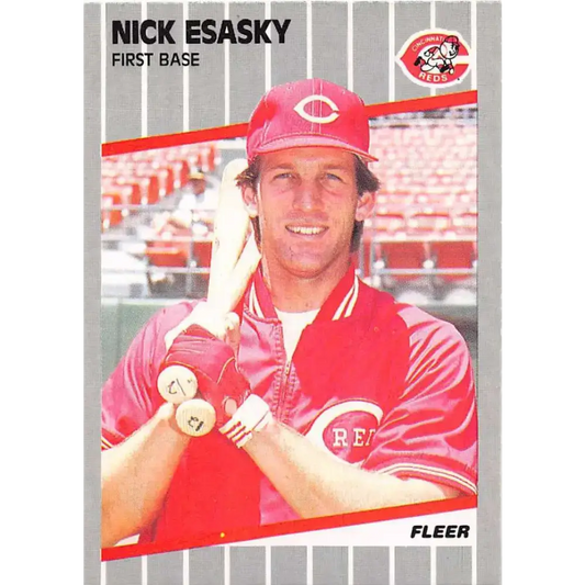1989 Fleer #161 Nick Esasky EX Excellent Cincinnati Reds Baseball Card - Baseball Card Single