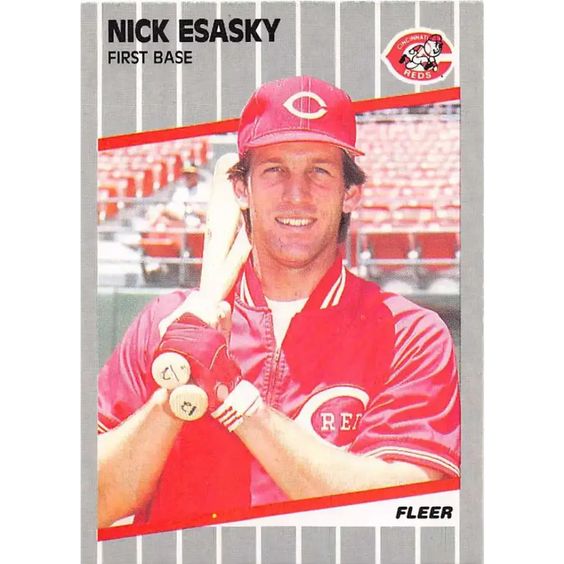 1989 Fleer #161 Nick Esasky EX Excellent Cincinnati Reds Baseball Card - Baseball Card Single