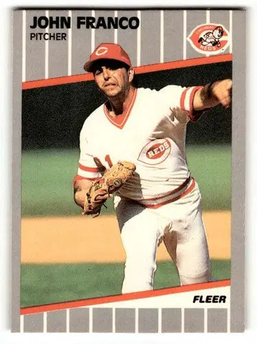 John Franco Cincinnati Reds baseball card from 1989 Fleer #162, NM Near Mint