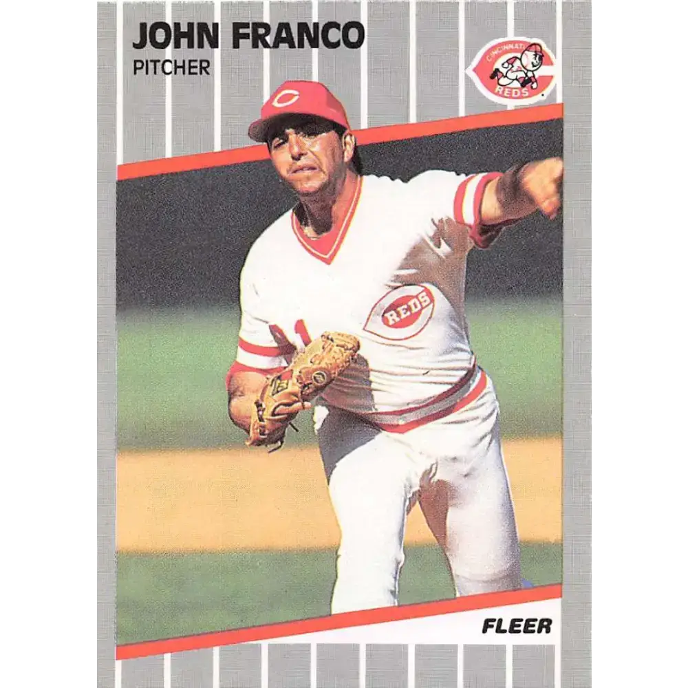 1989 Fleer #162 John Franco EX Excellent Cincinnati Reds Baseball Card - Baseball Card Single
