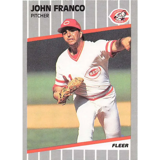 1989 Fleer #162 John Franco EX Excellent Cincinnati Reds Baseball Card - Baseball Card Single