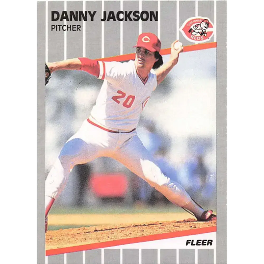 1989 Fleer #163 Danny Jackson EX Excellent Cincinnati Reds Baseball Card - Baseball Card Single