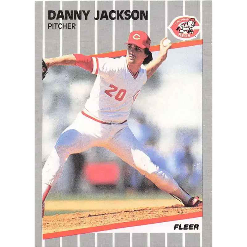 1989 Fleer #163 Danny Jackson EX Excellent Cincinnati Reds Baseball Card - Baseball Card Single
