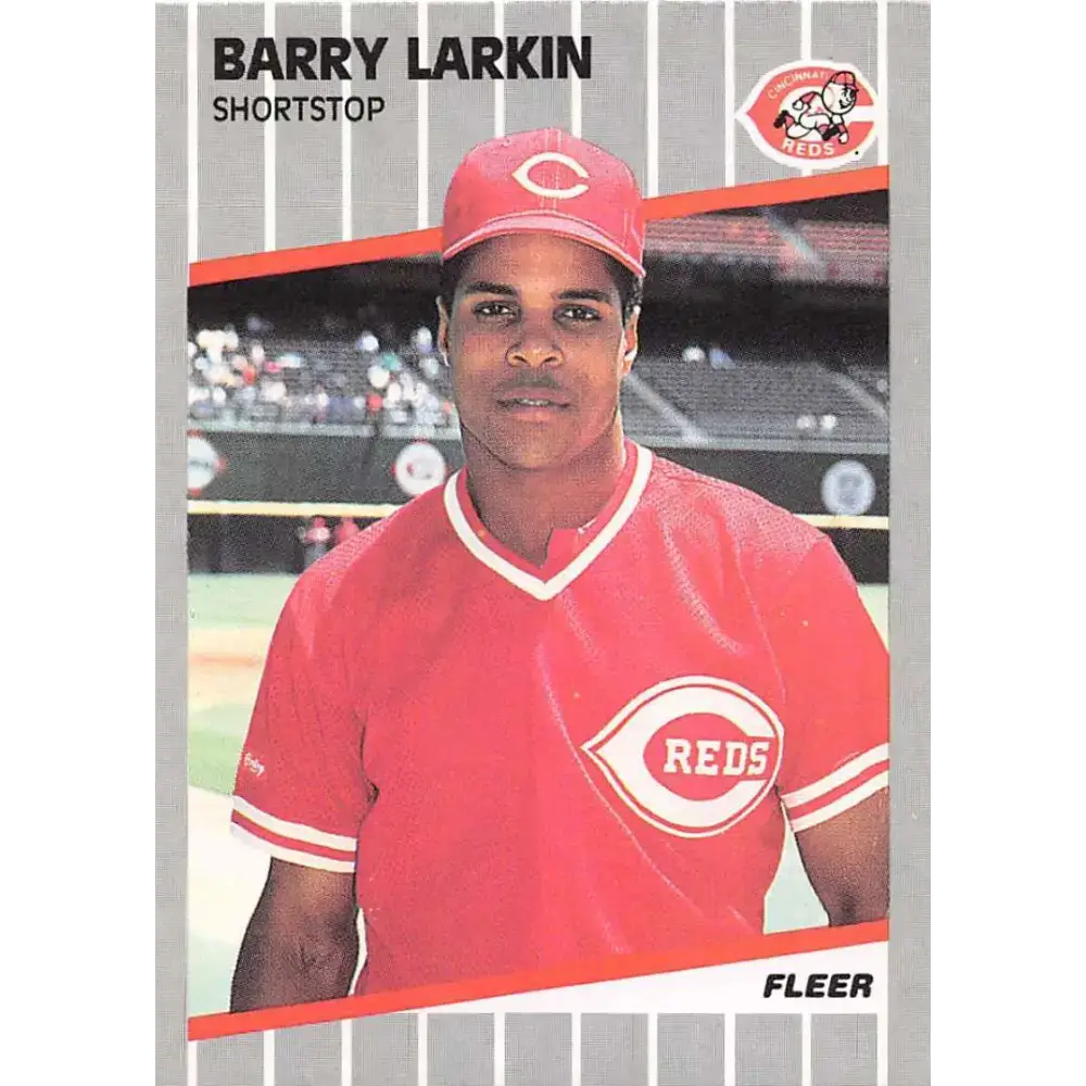 1989 Fleer #164 Barry Larkin EX Excellent Cincinnati Reds Baseball Card - Baseball Card Single