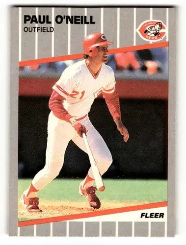 1989 Fleer Paul O’Neill Cincinnati Reds baseball card with original gloss in NM near mint condition