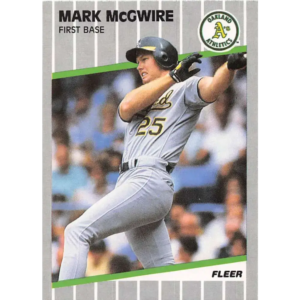 1989 Fleer #17 Mark McGwire EX Excellent Oakland Athletics Baseball Card - Baseball Card Single