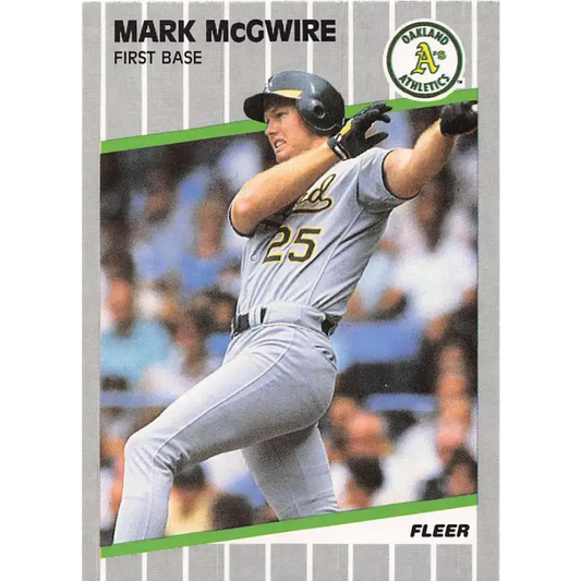 1989 Fleer #17 Mark McGwire EX Excellent Oakland Athletics Baseball Card