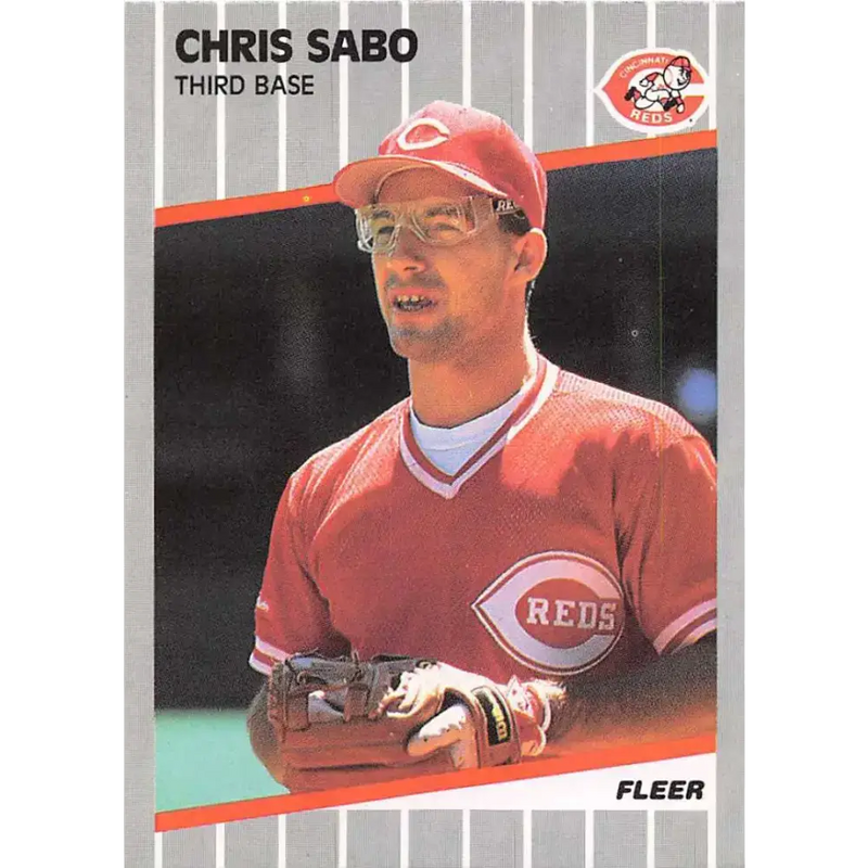1989 Fleer #170 Chris Sabo EX Excellent RC Rookie Cincinnati Reds Baseball Card - Baseball Card Single