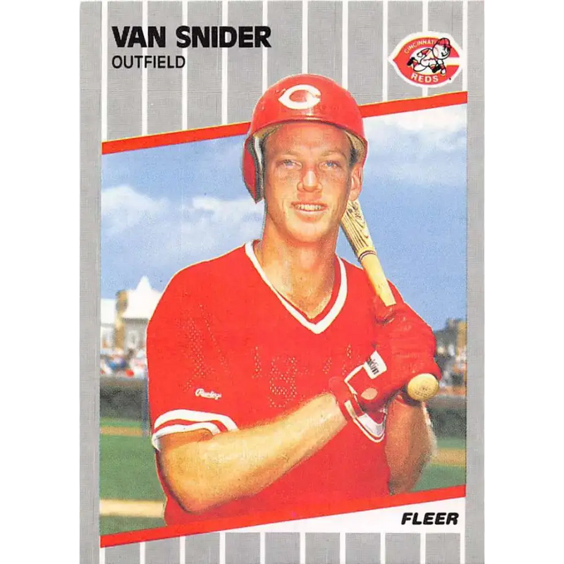 1989 Fleer #172 Van Snider EX Excellent Cincinnati Reds Baseball Card - Baseball Card Single