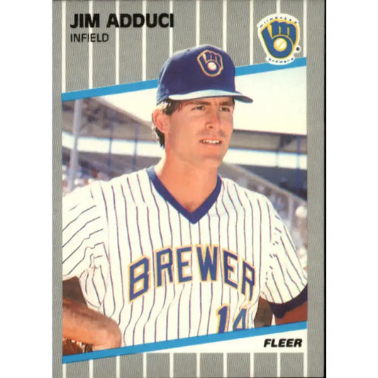 1989 Fleer #176 Jim Adduci EX Excellent Milwaukee Brewers Baseball Card