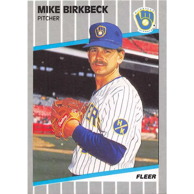 1989 Fleer #178 Mike Birkbeck EX Excellent Milwaukee Brewers Baseball Card - Baseball Card Single