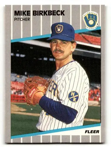 Mike Birkbeck Milwaukee Brewers baseball card from 1989 Fleer #178 with NM condition