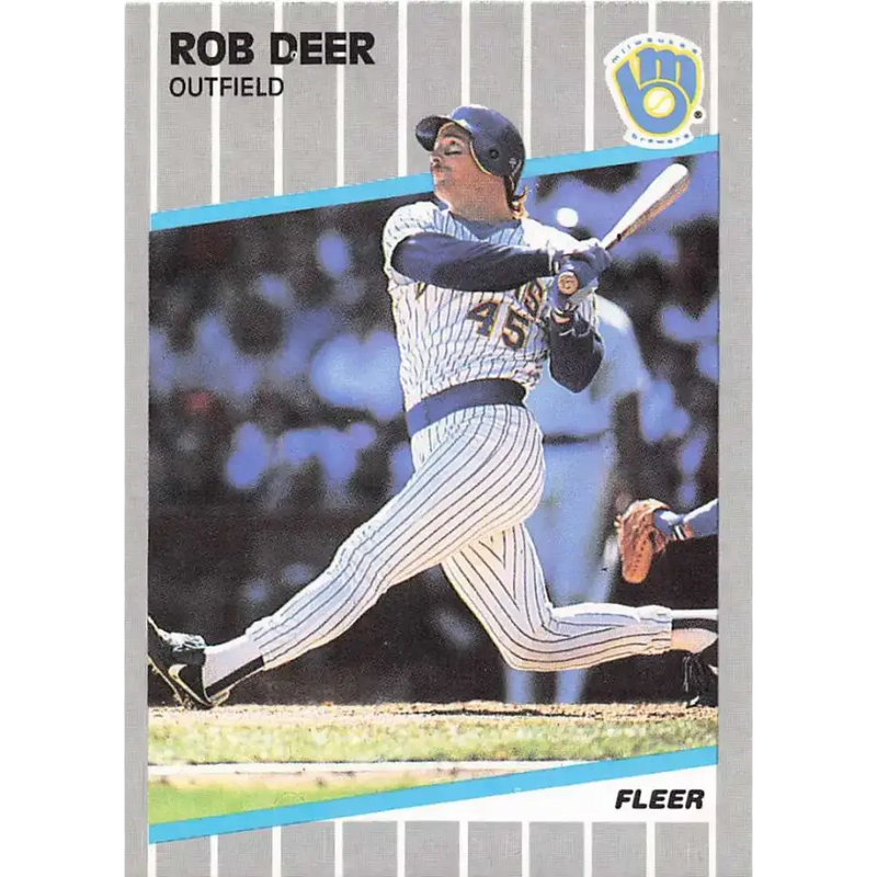 1989 Fleer #184 Rob Deer EX Excellent Milwaukee Brewers Baseball Card - Baseball Card Single