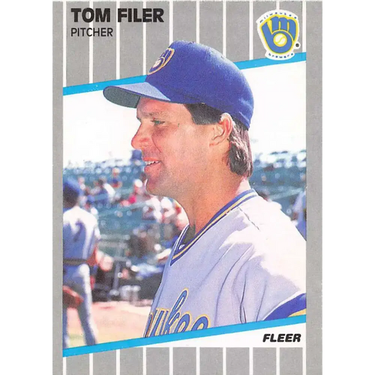 1989 Fleer #185 Tom Filer EX Excellent Milwaukee Brewers Baseball Card