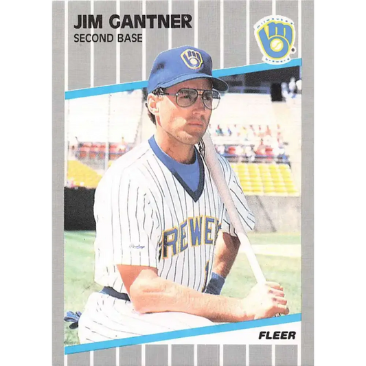 1989 Fleer #186 Jim Gantner EX Excellent Milwaukee Brewers Baseball Card
