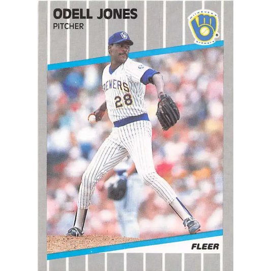 1989 Fleer #189 Odell Jones EX Excellent Milwaukee Brewers Baseball Card