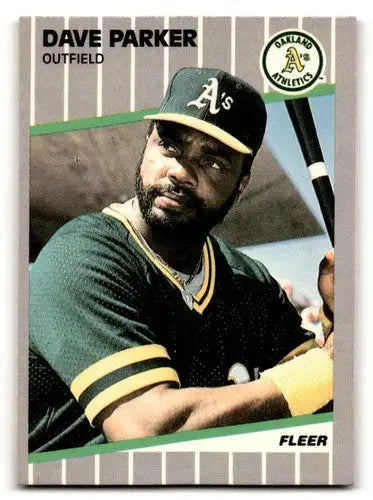 1989 Fleer Dave Parker Oakland Athletics baseball card with original gloss in near mint condition