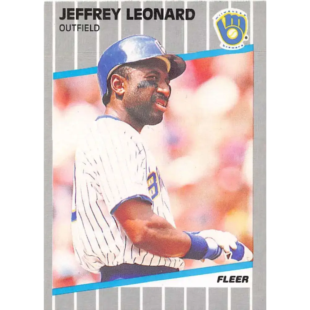 1989 Fleer #190 Jeffrey Leonard EX Excellent Milwaukee Brewers Baseball Card - Baseball Card Single