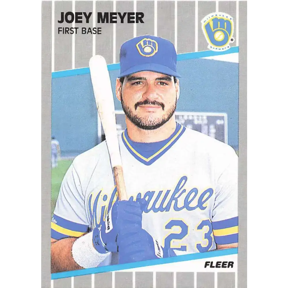 1989 Fleer #191 Joey Meyer EX Excellent Milwaukee Brewers Baseball Card - Baseball Card Single