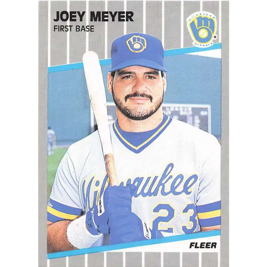 1989 Fleer #191 Joey Meyer EX Excellent Milwaukee Brewers Baseball Card