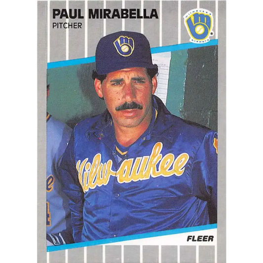 1989 Fleer #192 Paul Mirabella EX Excellent Milwaukee Brewers Baseball Card