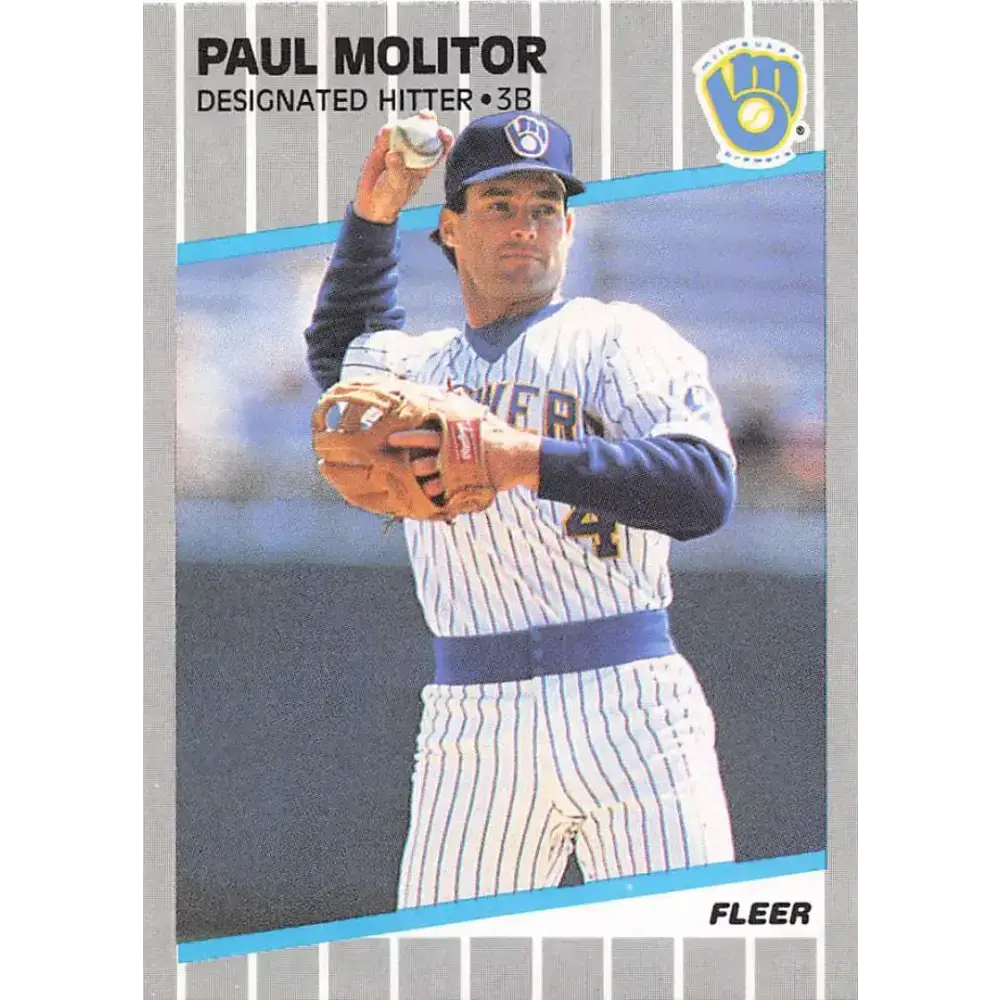 1989 Fleer #193 Paul Molitor EX Excellent Milwaukee Brewers Baseball Card - Baseball Card Single
