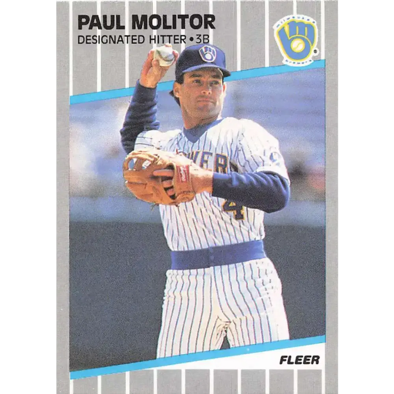 1989 Fleer #193 Paul Molitor EX Excellent Milwaukee Brewers Baseball Card - Baseball Card Single