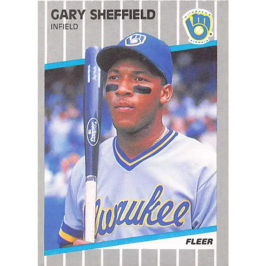 1989 Fleer #196 Gary Sheffield EX Excellent RC Rookie Milwaukee Brewers Baseball Card