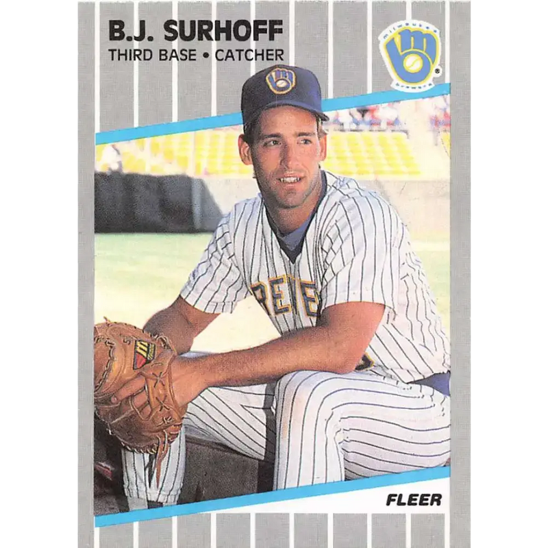 1989 Fleer #197 B.J. Surhoff EX Excellent Milwaukee Brewers Baseball Card - Baseball Card Single