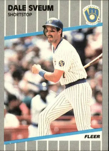 Dale Sveum baseball card with original gloss from 1989 Fleer #198 Brewers NM-MT