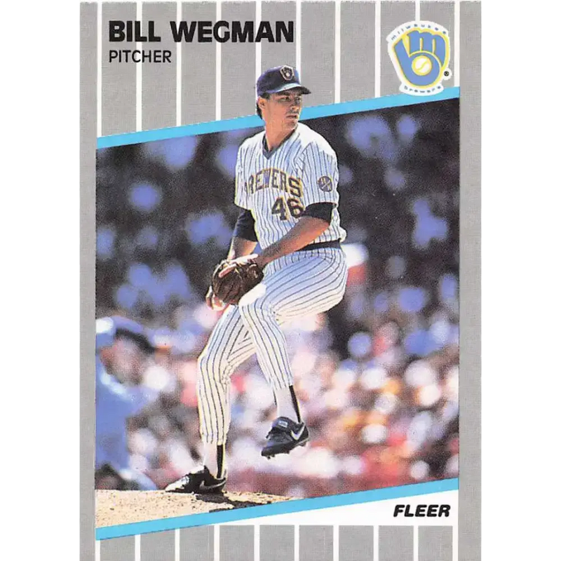1989 Fleer #199 Bill Wegman EX Excellent Milwaukee Brewers Baseball Card - Baseball Card Single
