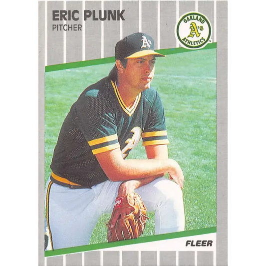 1989 Fleer #20 Eric Plunk EX Excellent Oakland Athletics Baseball Card