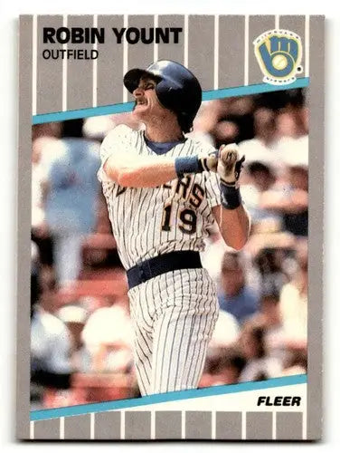 Robin Yount Milwaukee Brewers baseball card from 1989 Fleer #200 NM Near ID 54349