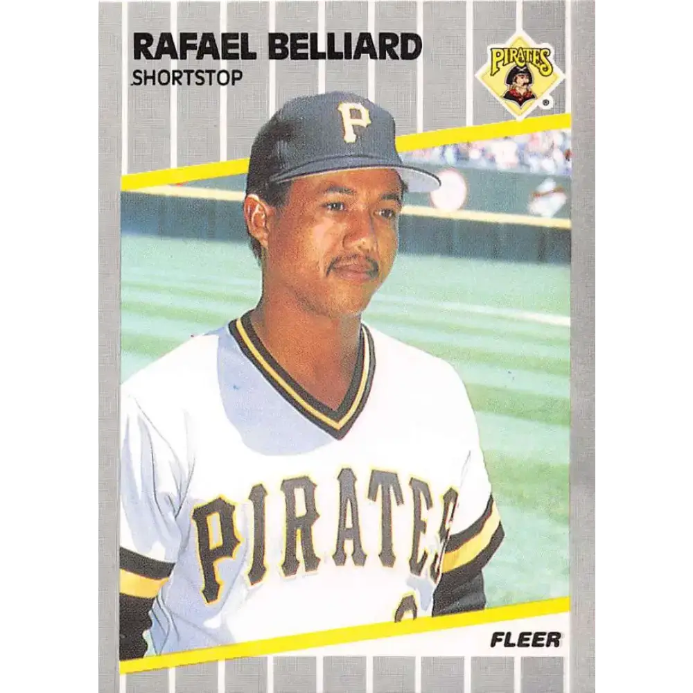 1989 Fleer #201 Rafael Belliard EX Excellent Pittsburgh Pirates Baseball Card - Baseball Card Single