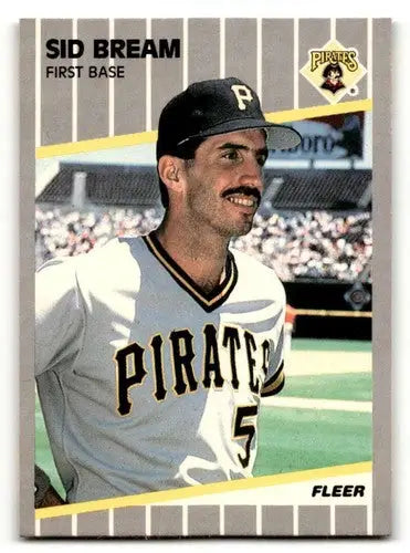 1989 Fleer Sid Bream Pittsburgh Pirates baseball card NM near perfect condition