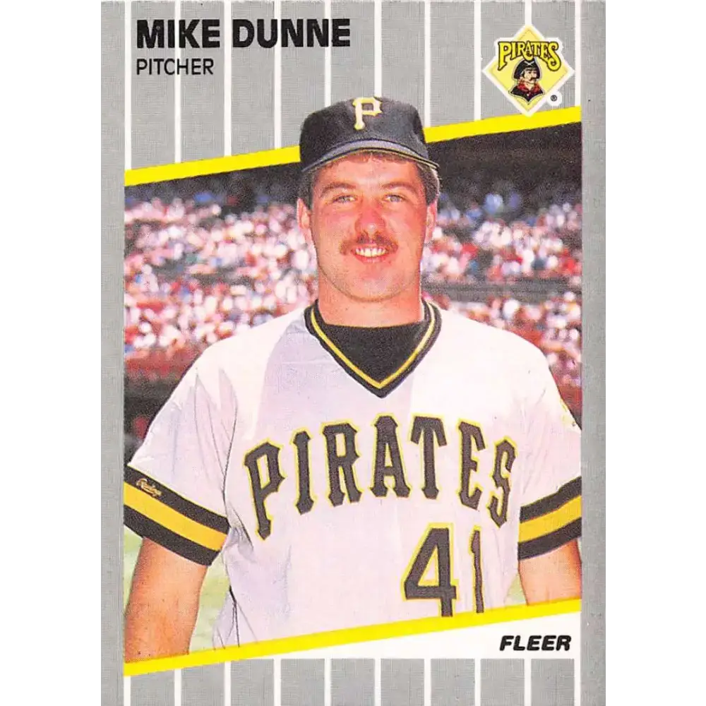 1989 Fleer #207 Mike Dunne EX Excellent Pittsburgh Pirates Baseball Card - Baseball Card Single