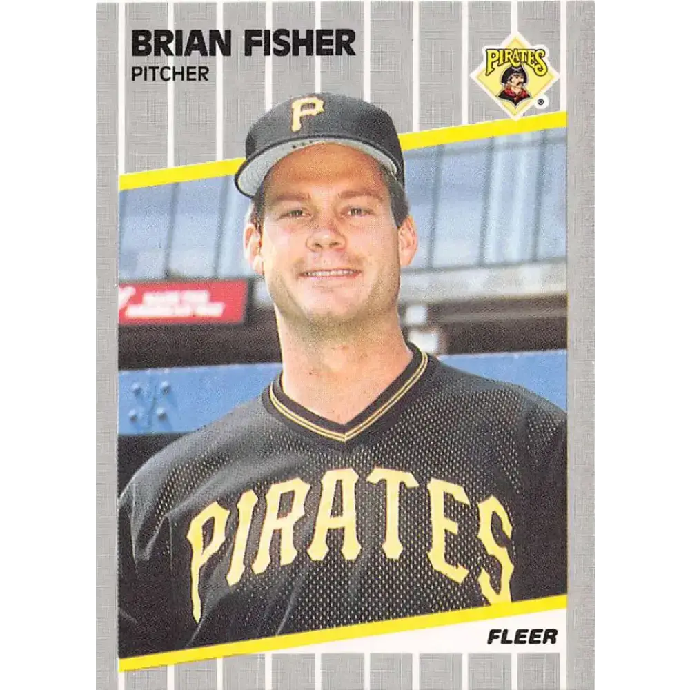 1989 Fleer #209 Brian Fisher EX Excellent Pittsburgh Pirates Baseball Card - Baseball Card Single