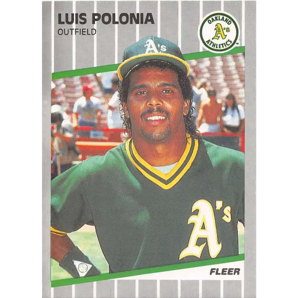 1989 Fleer #21 Luis Polonia EX Excellent Oakland Athletics Baseball Card - Baseball Card Single
