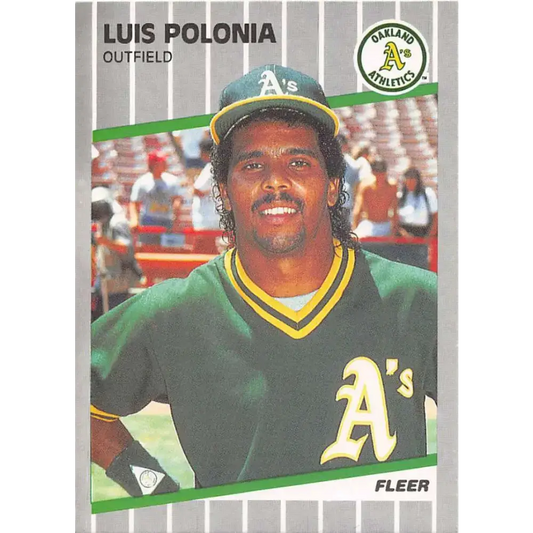 1989 Fleer #21 Luis Polonia EX Excellent Oakland Athletics Baseball Card