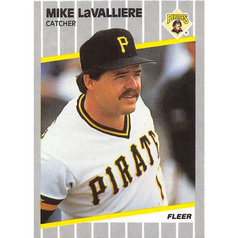 1989 Fleer #213 Mike LaValliere EX Excellent Pittsburgh Pirates Baseball Card - Baseball Card Single