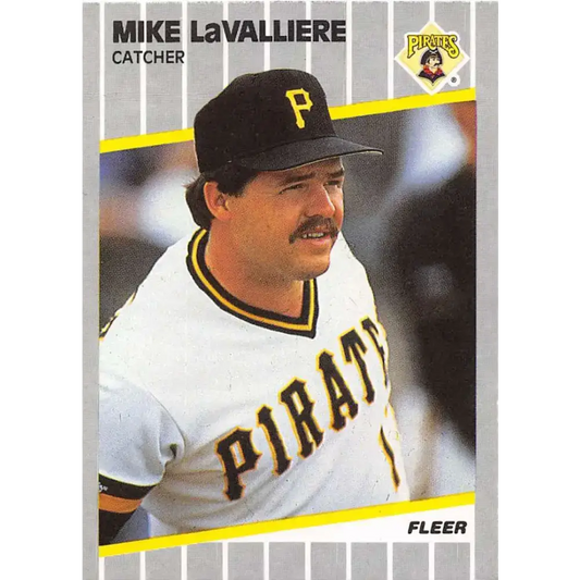 1989 Fleer #213 Mike LaValliere EX Excellent Pittsburgh Pirates Baseball Card - Baseball Card Single